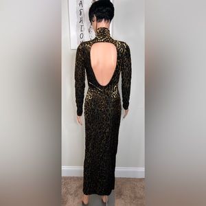 Velvet Leopard Print Dress